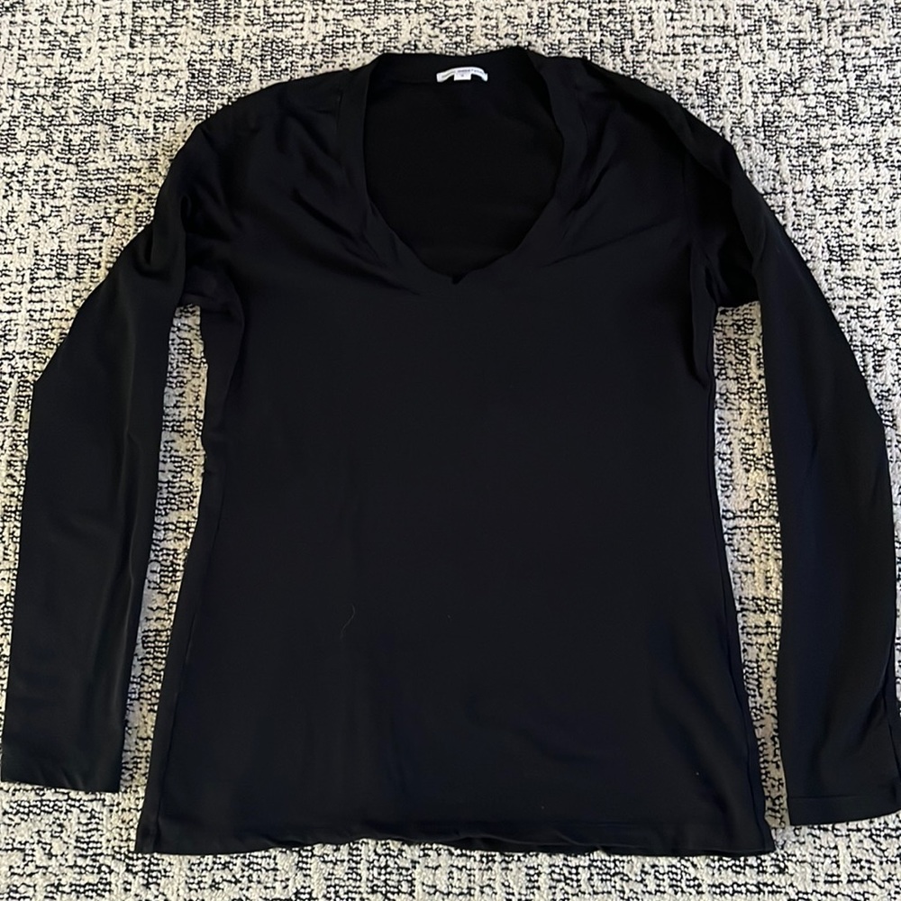 James Perse l/sl scoop neck tee. Black size 4. Like new